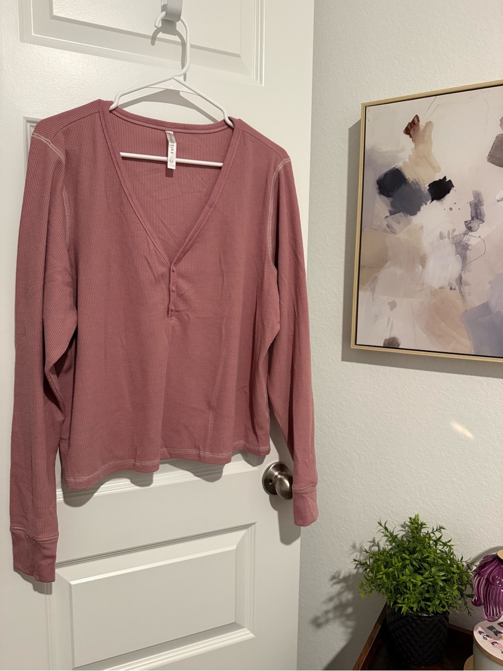 Fabletics Long-Sleeve Top - Dusty Rose Size 2X